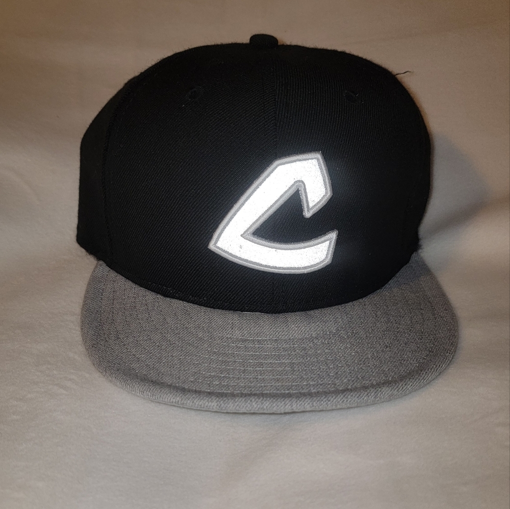 Cleveland Indians New Era Cooperstown collection hat sz 7 black grey 1973-79 era